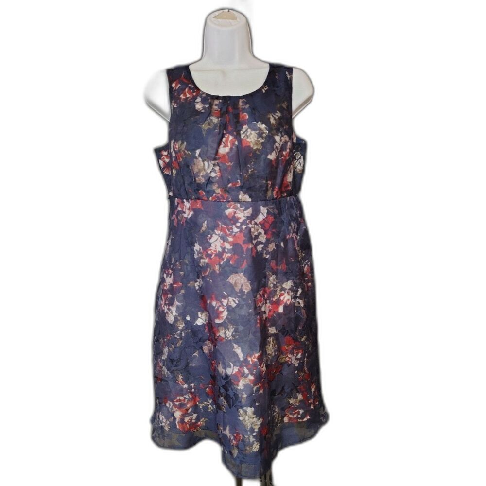 Motherhood Maternity Navy Floral Fit & Flare Dress - Size S